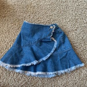 Zara girls denim wrap skirt